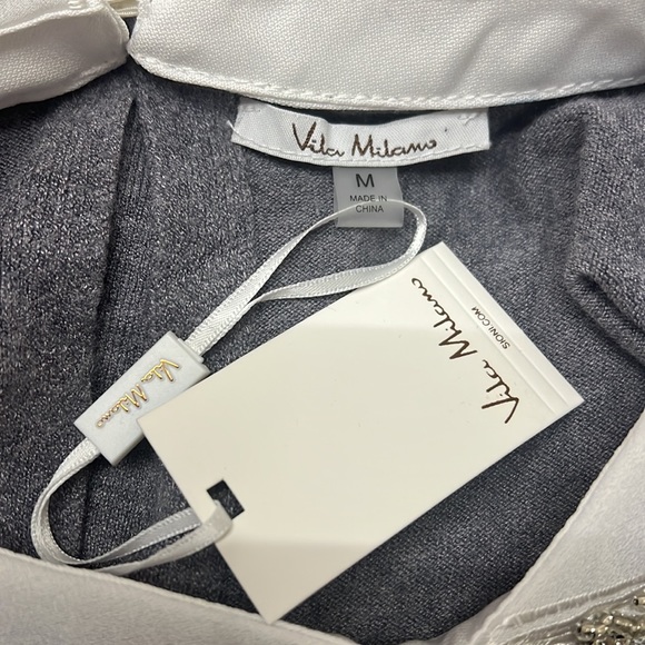 Vila Milano Crystal Lace Collar With Pearl Button Closure - Picture 8 of 13